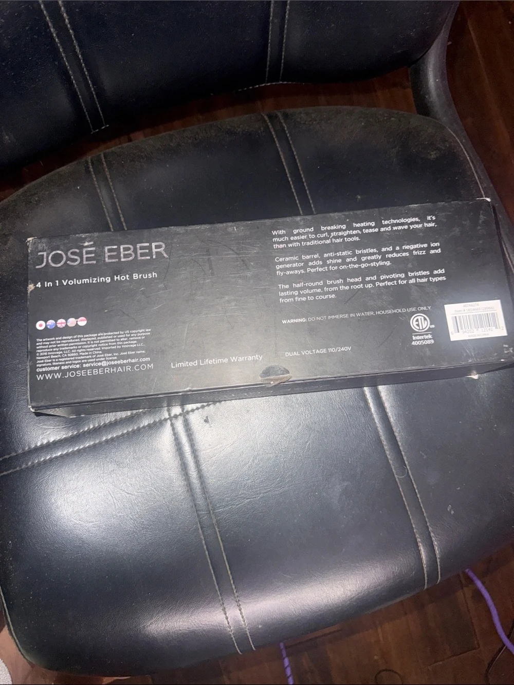 Jose Eber Black Heated Round Styling Brush for Men